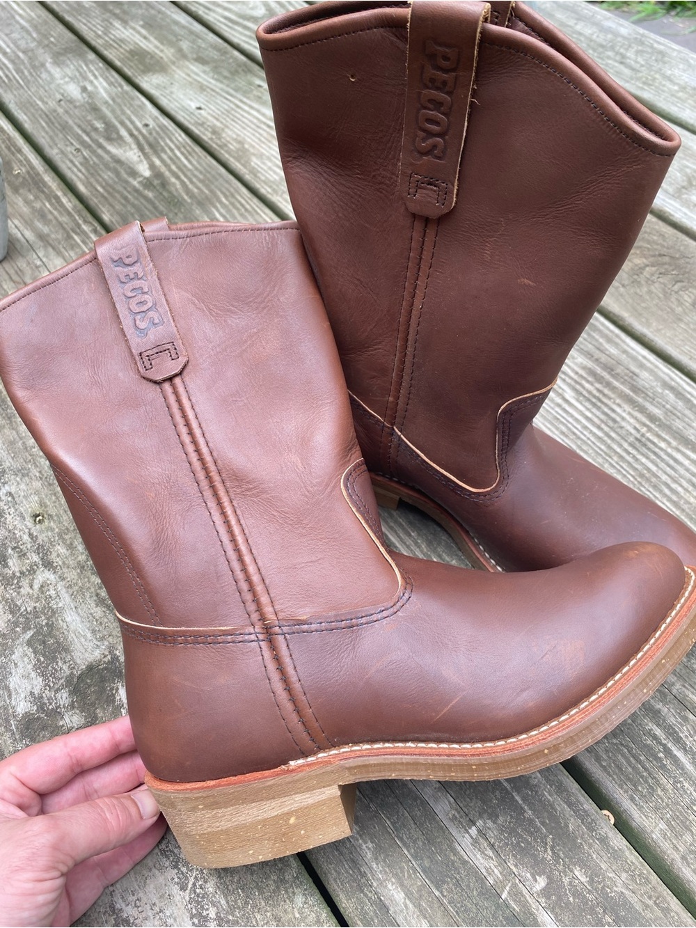 Red Wing Pecos Brown Leather soft toe pull on Boots